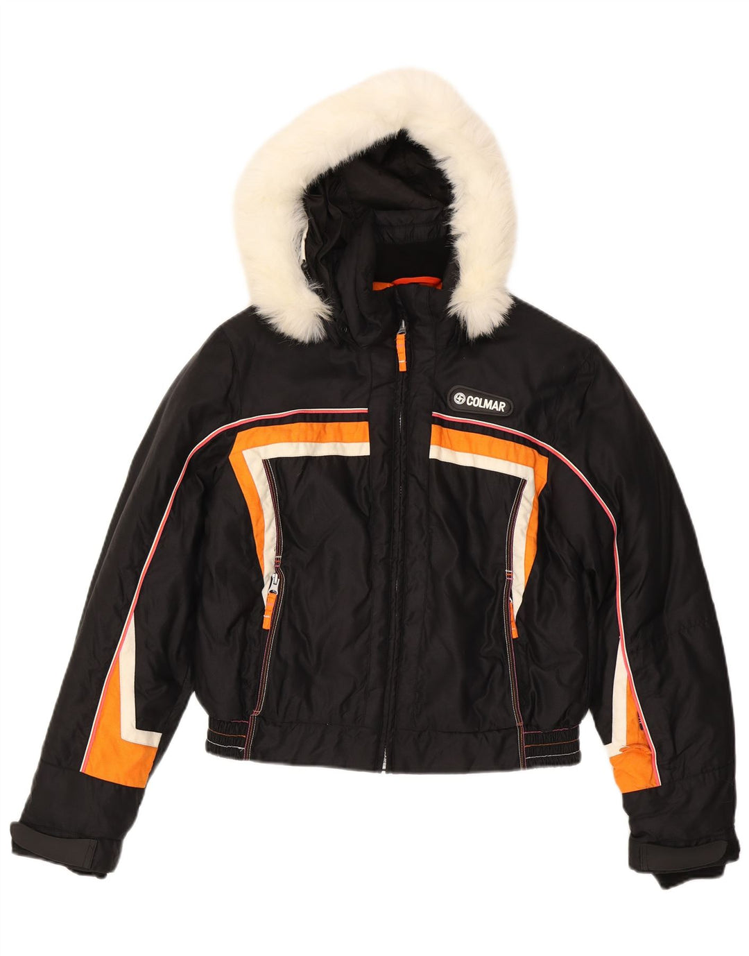Colmar Damen-Windbreakerjacke mit Kapuze, EU 44, 2XL, Schwarz, Farbblock