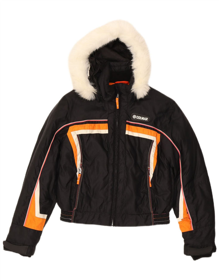 Colmar Damen-Windbreakerjacke mit Kapuze, EU 44, 2XL, Schwarz, Farbblock