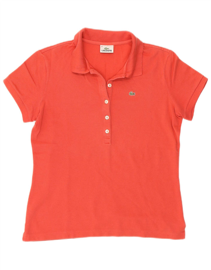 LACOSTE Damen Poloshirt Größe 46 XL Rote Baumwolle