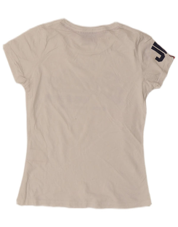 Superdry Womens Graphic T-Shirt Top UK 14 Large White