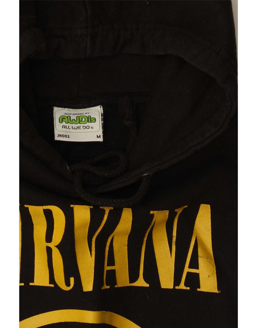 Vintage Herren Nirvana Grafik Kapuzenpullover Mittelschwarze Baumwolle