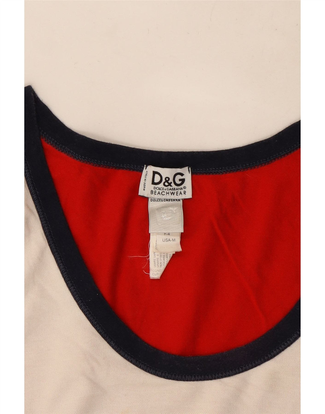 Dolce & Gabbana Herren-Weste mit Grafik, Mittelrot, Colourblock-Baumwolle, Strand