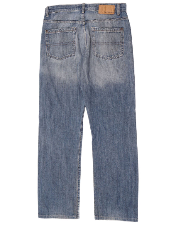 Calvin Klein Herren Relaxed Fit Straight Jeans W30 L30 Blaue Baumwolle