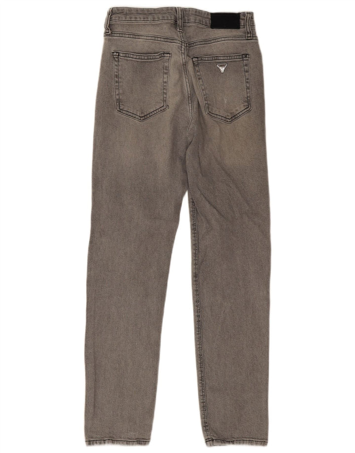 Guess Damen Distressed Straight Skinny Jeans W27 L28 Graues Polyester