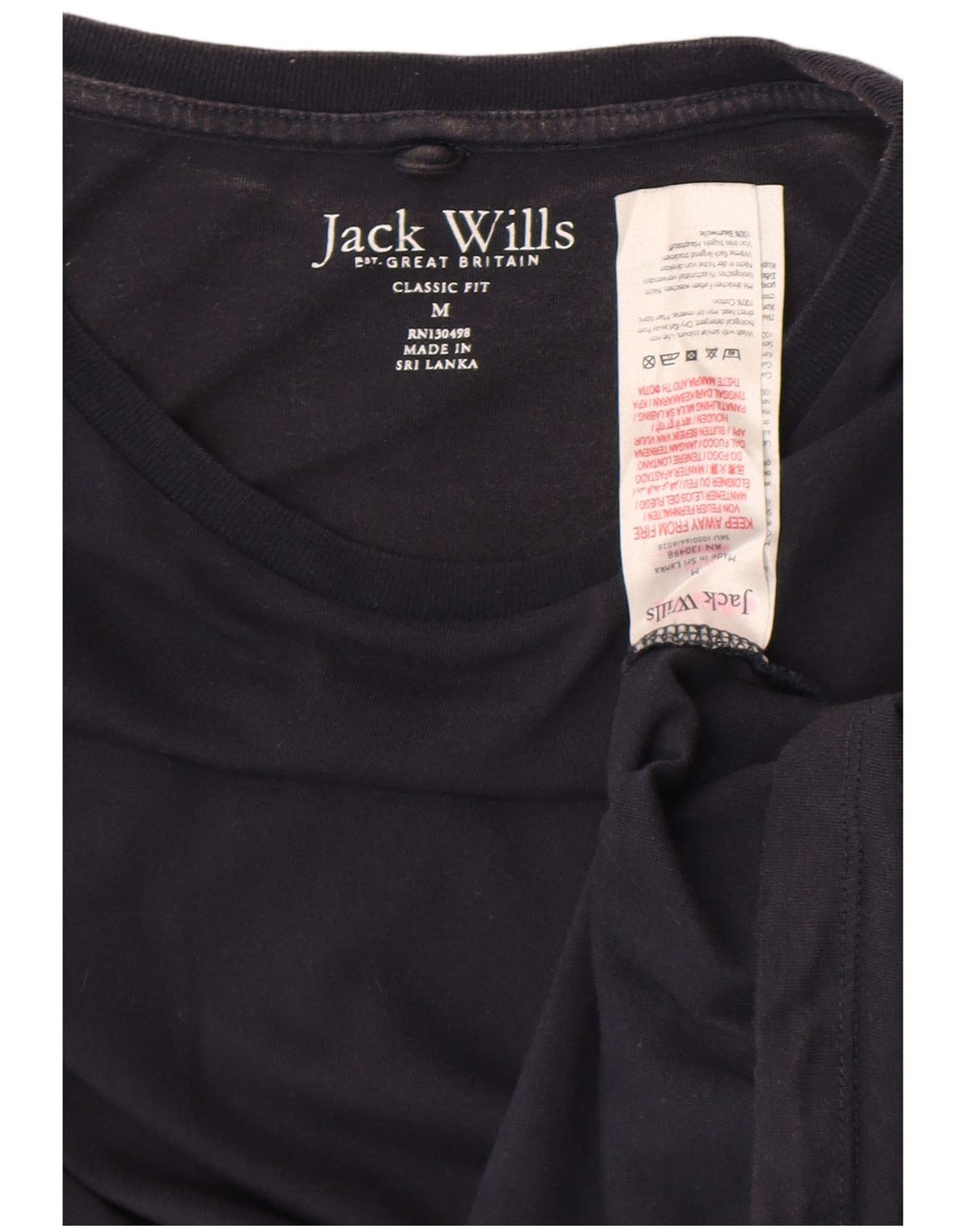 Jack Wills Herren-T-Shirt mit klassischer Passform, mittelmarineblaue Baumwolle