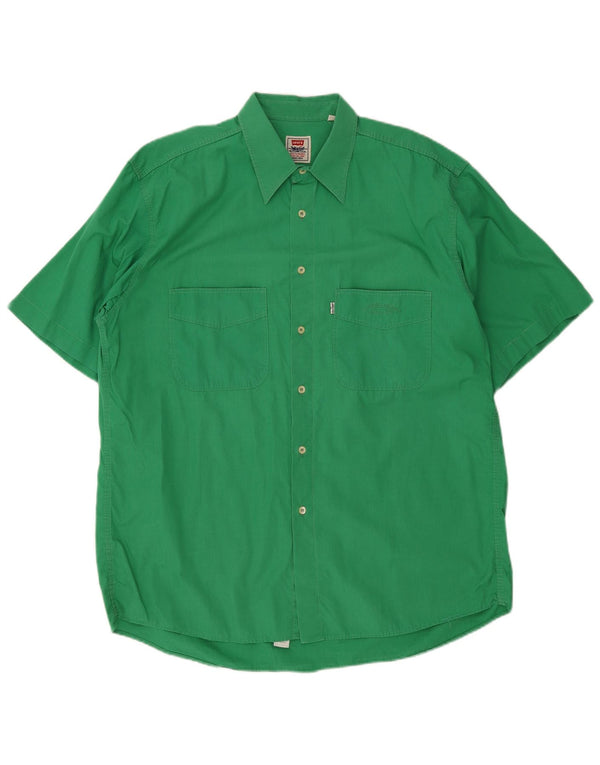 Levi's Herren-Kurzarmhemd XL aus grüner Baumwolle