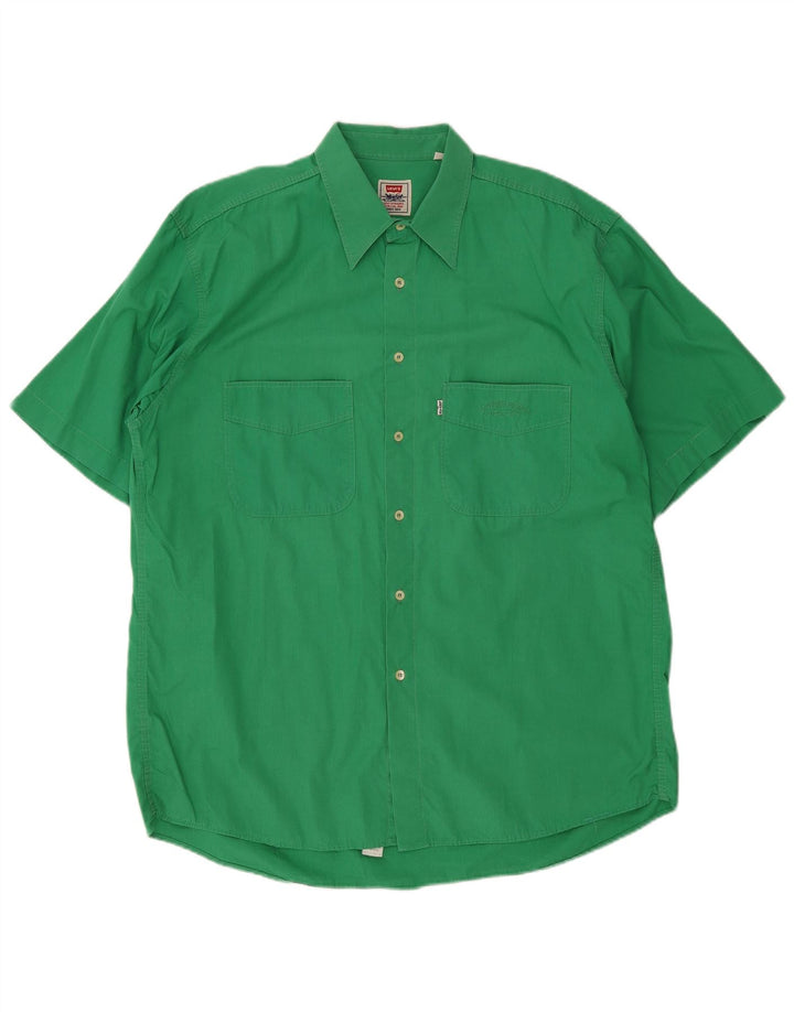 Levi's Herren-Kurzarmhemd XL aus grüner Baumwolle