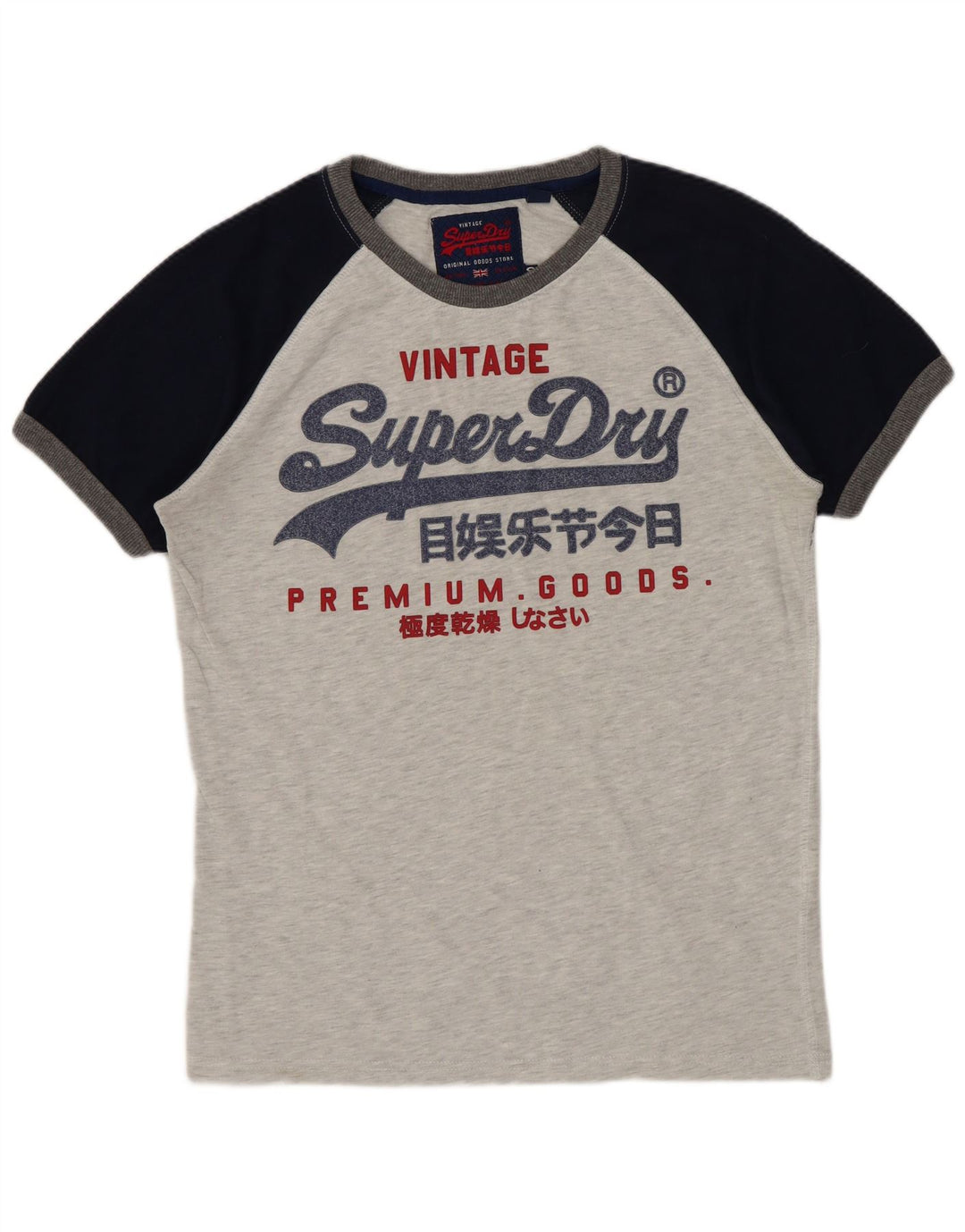 Superdry Herren-T-Shirt mit Grafik, Größe S, Grau, Colourblock-Baumwolle