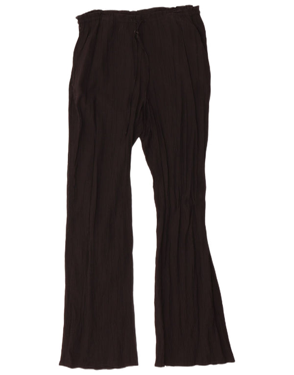 Zara Damen Flare Freizeithose Medium W32 L32 Schwarze Viskose