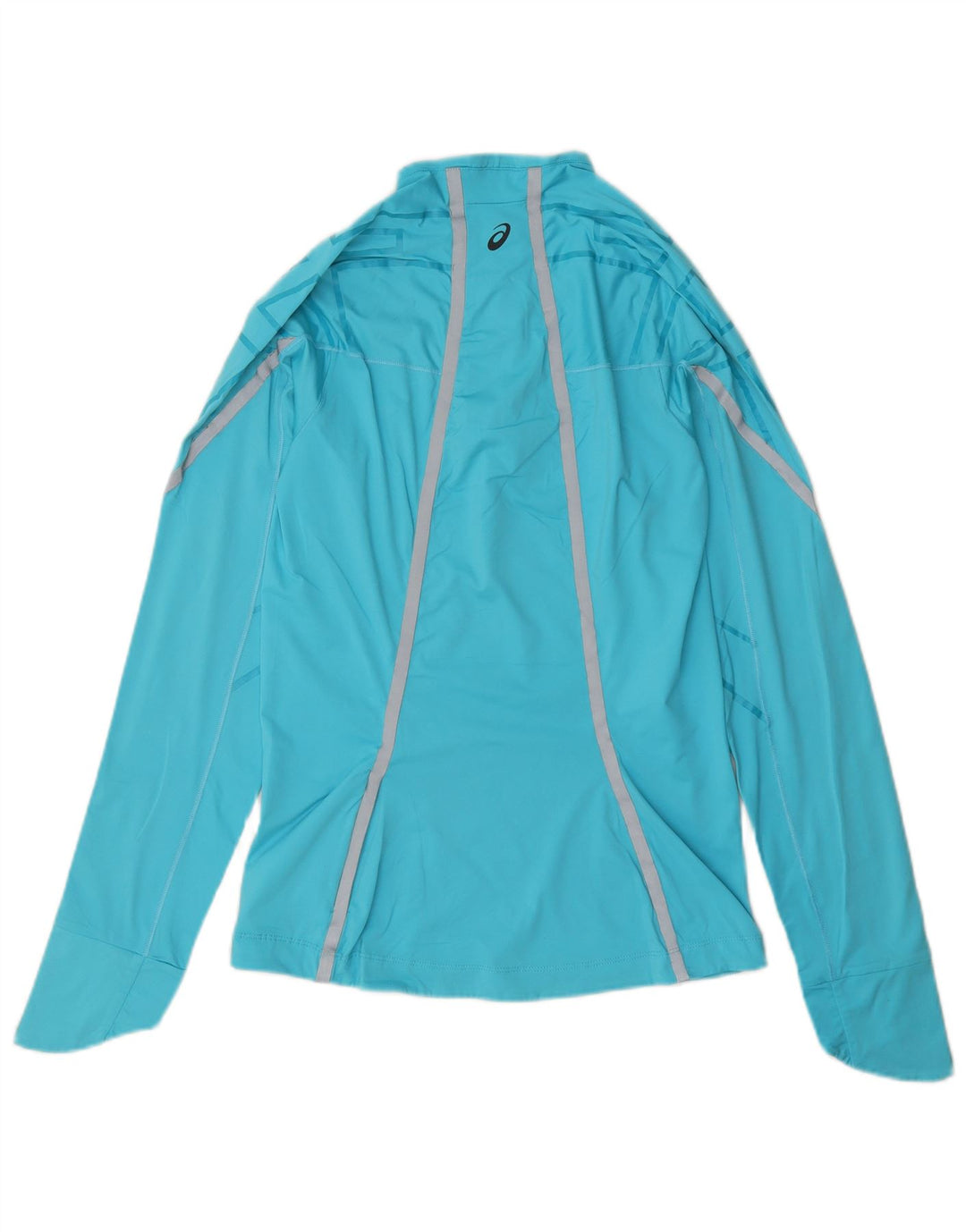Asics Damen-Pullover-Trainingsanzugoberteil mit Reißverschluss, UK-Gr. 12, mittelblau, geometrisch