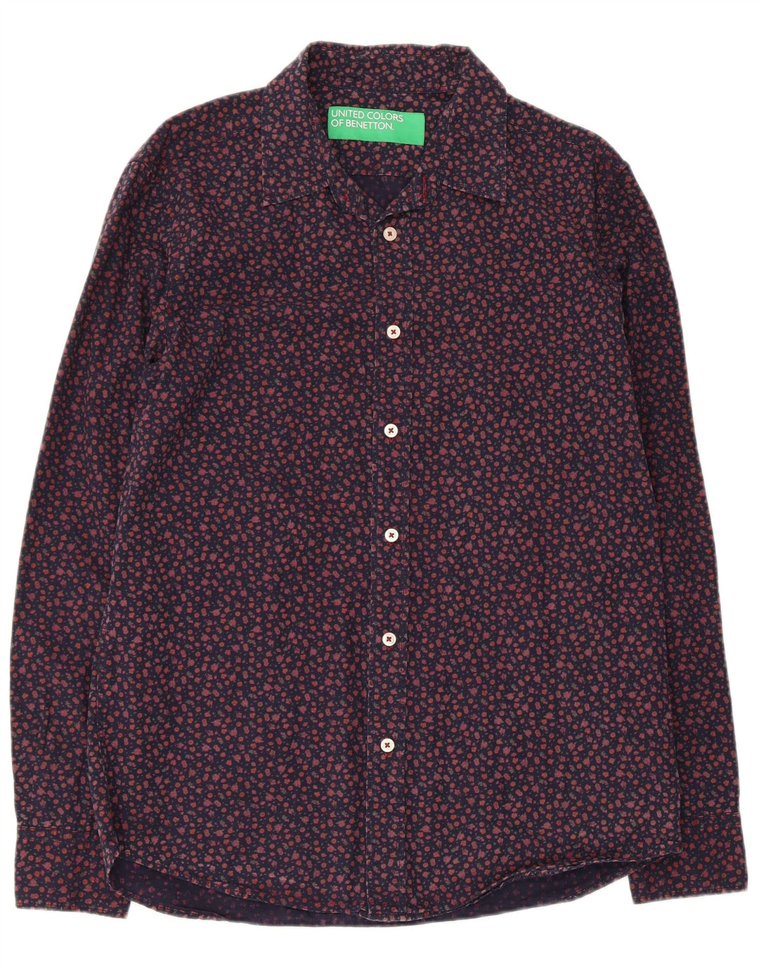 BENETTON Herrenhemd Medium Marineblau mit Blumenmuster
