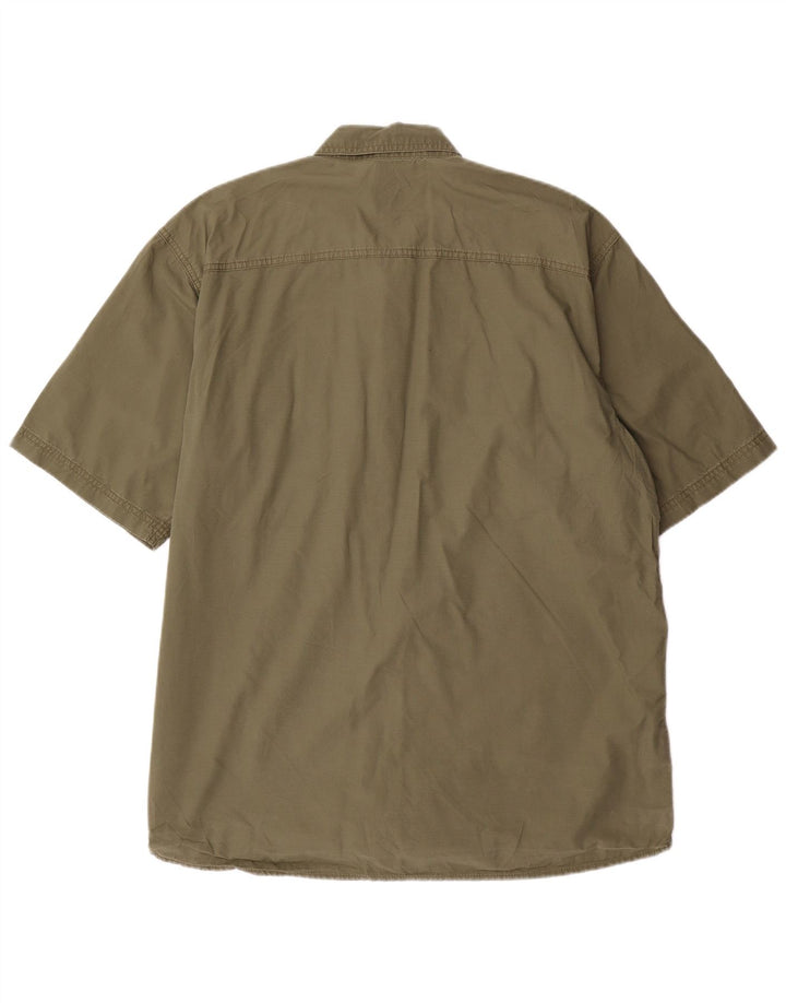 EDDIE BAUER Herren-Kurzarmhemd, groß, Khaki, Baumwolle