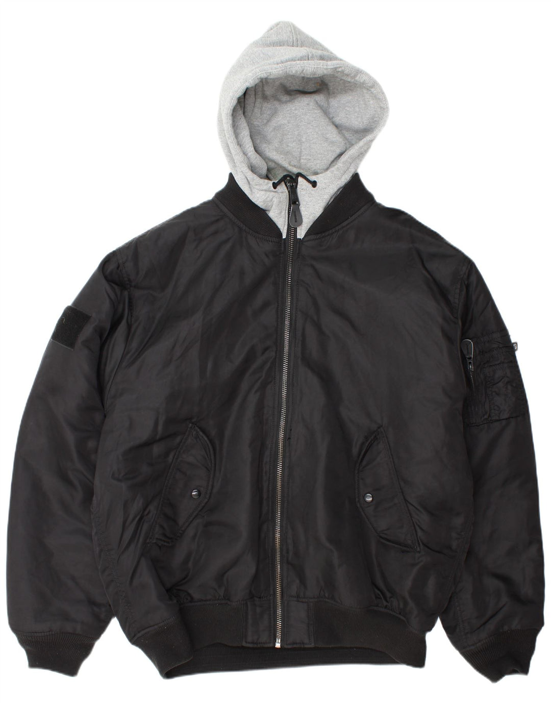 BRANDIT Herren-Bomberjacke mit Kapuze, UK 46 3XL, schwarzes Nylon