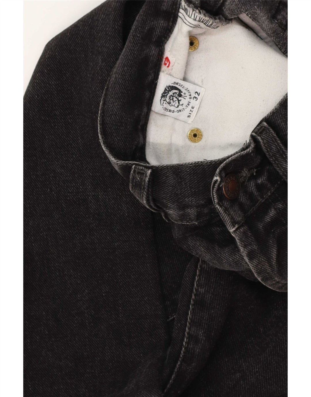 Diesel Herren Straight Jeans W32 L31 Schwarze Baumwolle