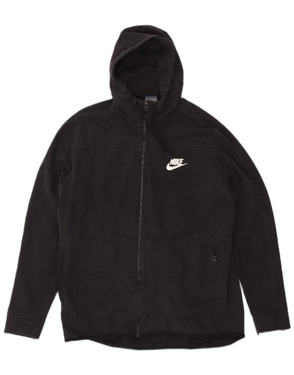 Nike Herren-Kapuzenpullover mit Reißverschluss, XL, schwarze Baumwolle