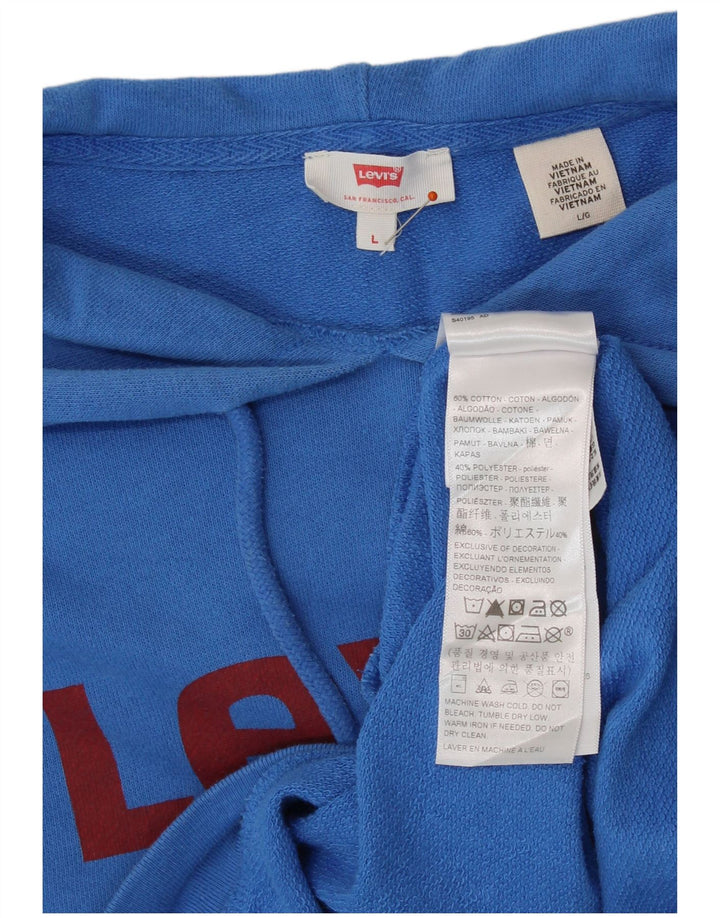 LEVI'S Damen-Kapuzenpullover mit Grafik, übergroß, UK 16, Größe L, Blau, Baumwolle