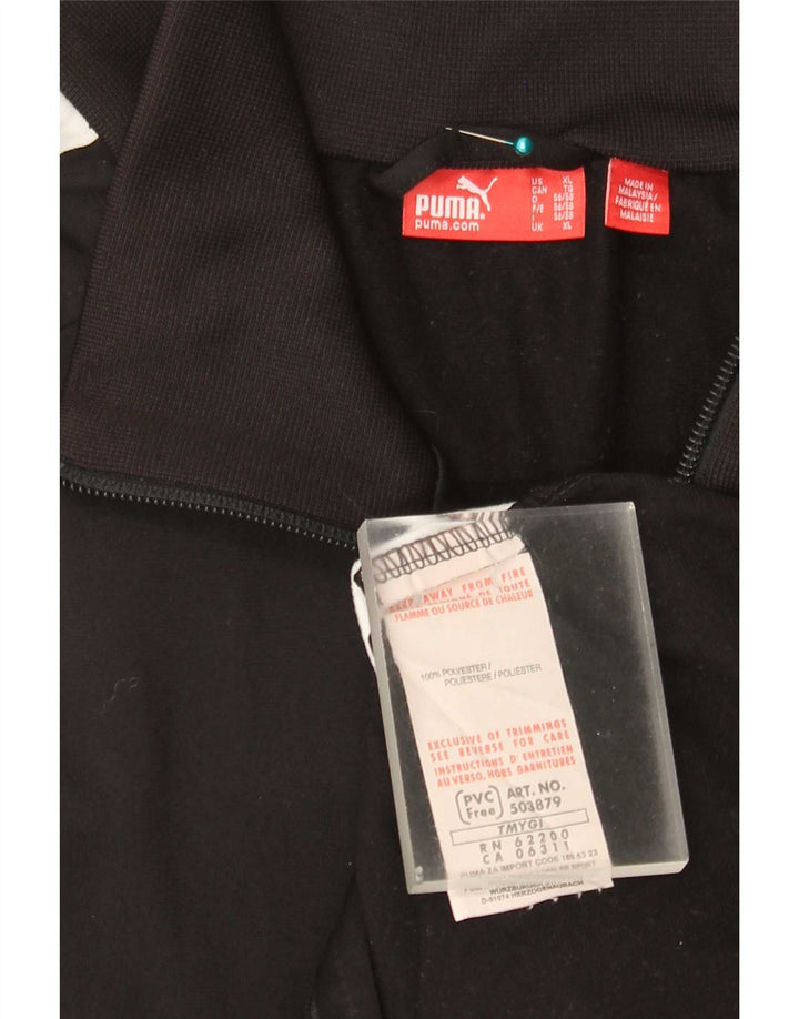 Puma Herren-Trainingsanzug-Top-Jacke XL, schwarzes Farbblock-Polyester