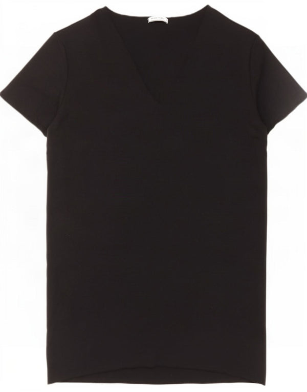 Zara Damen Trafaluc T-Shirt Top UK 16 Large Schwarz Baumwolle