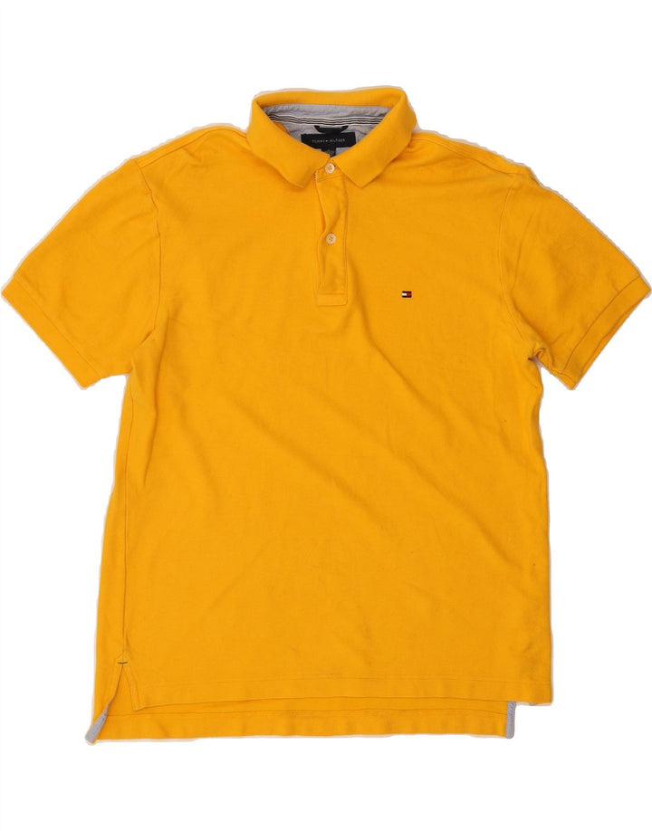 TOMMY HILFIGER Mens Polo Shirt Medium Yellow Cotton Vintage Tommy Hilfiger and Second-Hand Tommy Hilfiger from Messina Hembry 