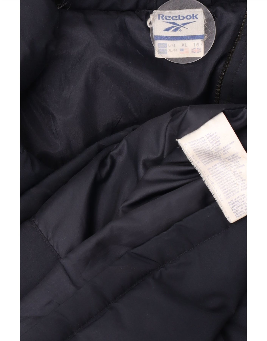 Reebok Damen Übergroße gepolsterte Jacke UK 16 Large Marineblau Polyester