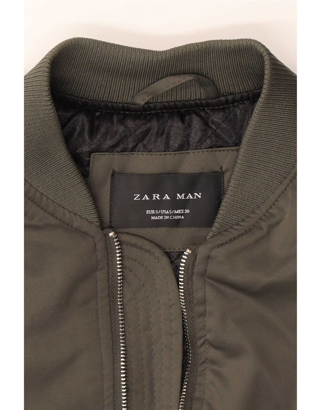 Zara Herrenmantel UK 36 Small Khaki Polyester