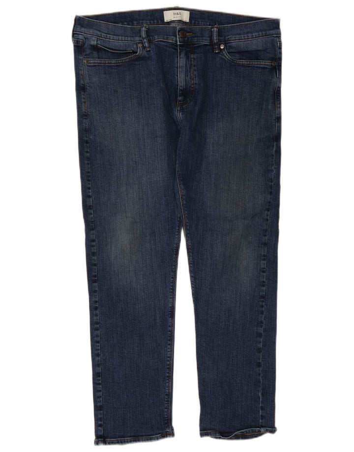 Marks & Spencer Herren Slim Jeans W36 L29 Blaue Baumwolle