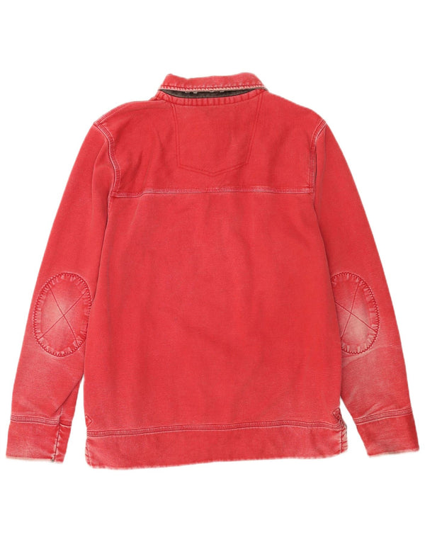 Fat Face Mens Polo Neck Sweatshirt Jumper Medium Red Cotton