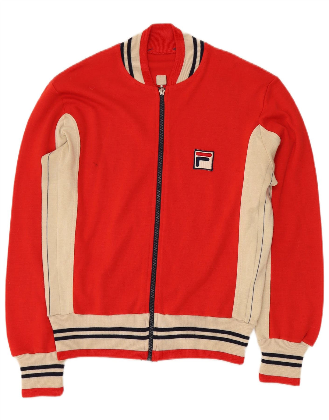 FILA Damen-Trainingsanzug-Top-Jacke IT 50 XL, rotes Farbblock-Acryl