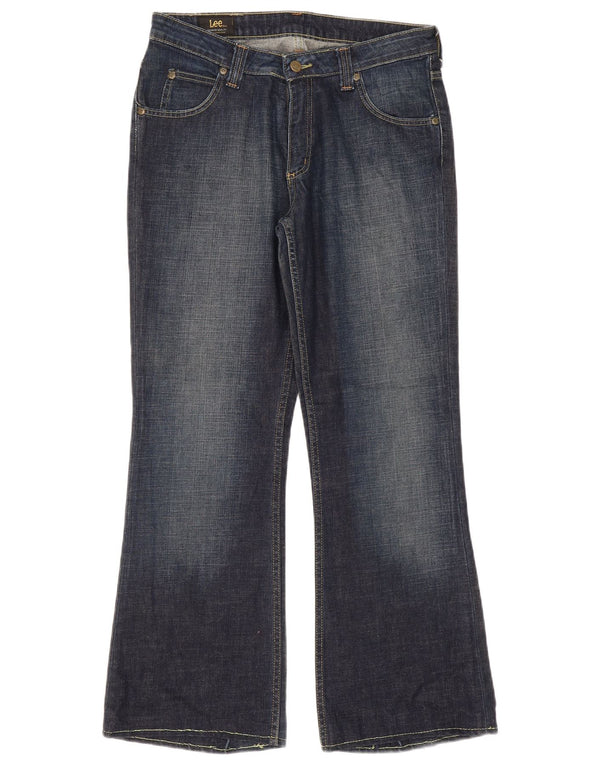 Lee Womens Felton Flared Jeans W31 L30 Marineblaue Baumwolle