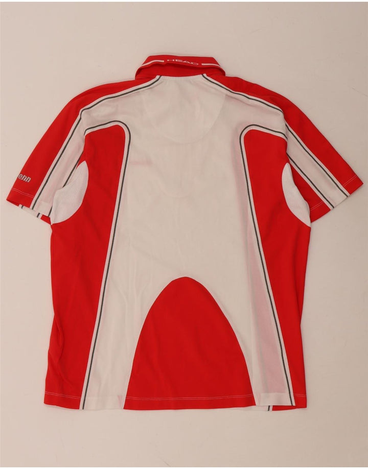 HEAD Herren-Poloshirt IT 52, großes rotes Farbblock-Polyester