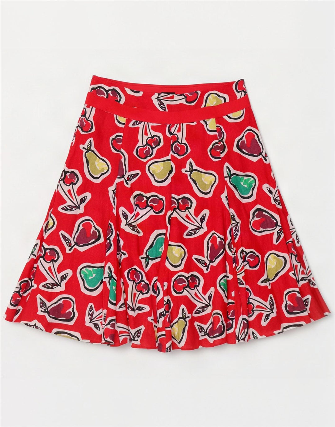 Hobbs Damen grafischer A-Linien-Rock UK 12 Medium W32 Roter Flachs