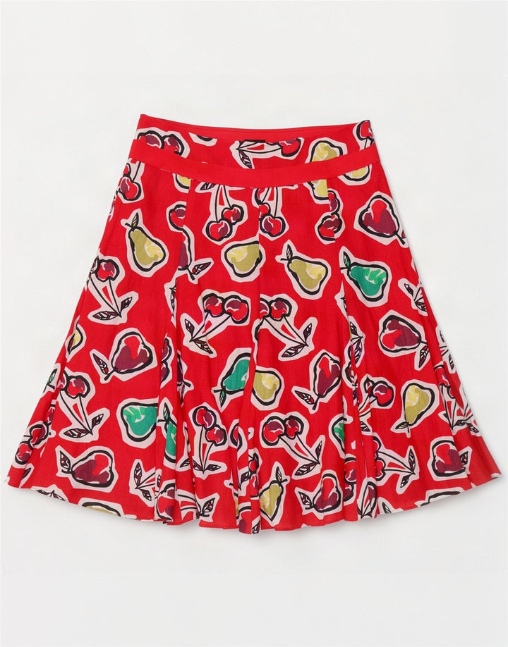 Hobbs Damen grafischer A-Linien-Rock UK 12 Medium W32 Roter Flachs