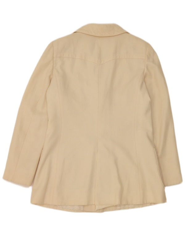 Vintage Damen 3-Knopf-Blazerjacke IT 46 Large Off White