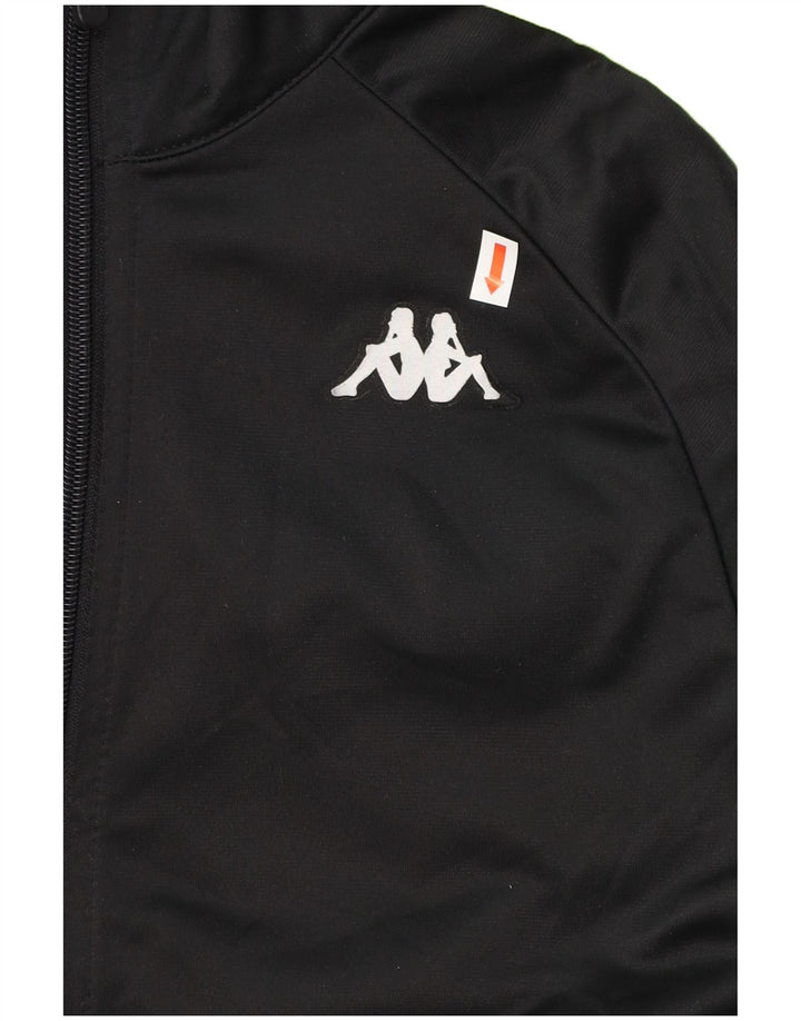 KAPPA Jungen-Trainingsanzug mit Grafik, 15–16 Jahre, schwarzes Farbblock-Polyester