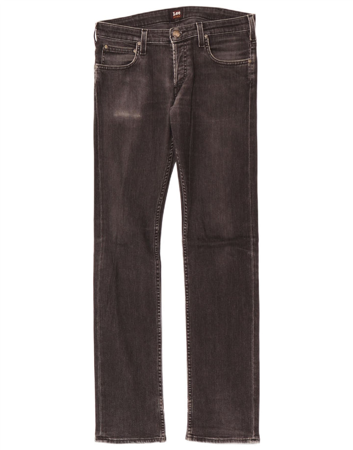 Lee Herren Slim Jeans W31 L34 Schwarze Baumwolle