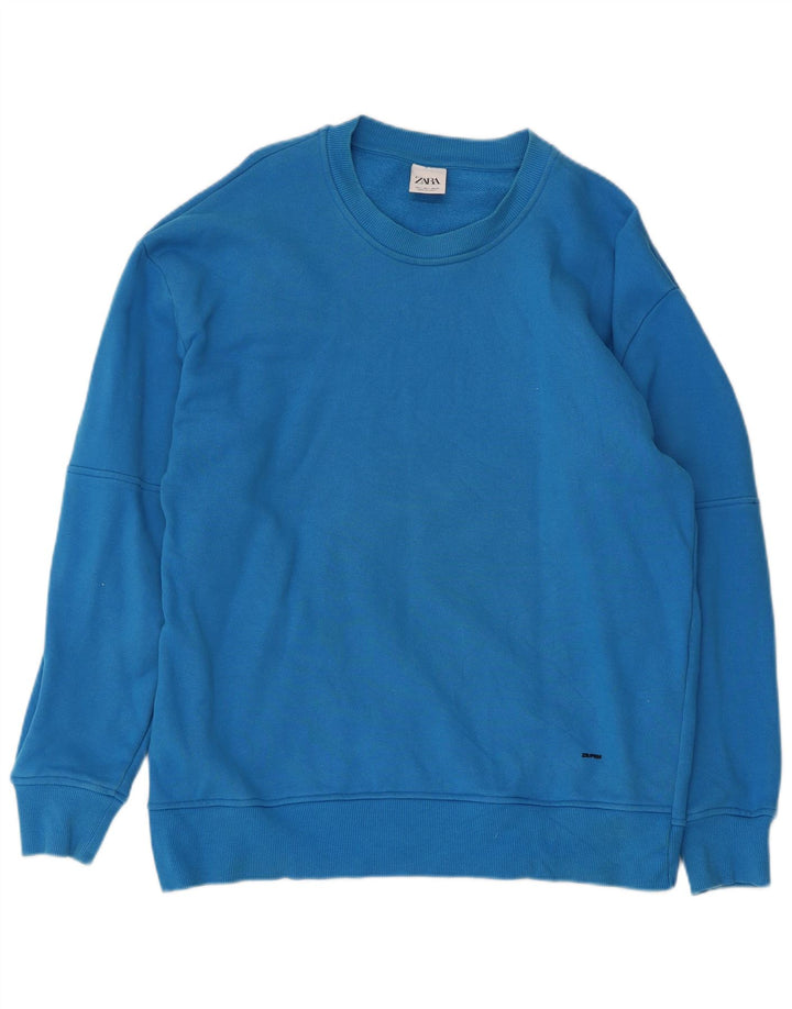 Zara Herren Sweatshirt Pullover Large Blau