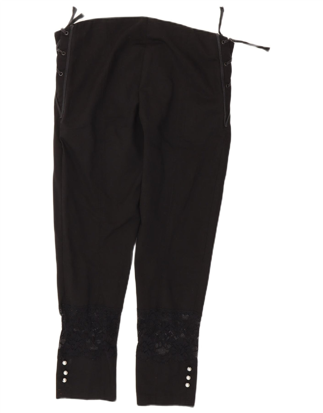 Vintage Damen Slim Cropped-Hose W34 L25 Schwarz