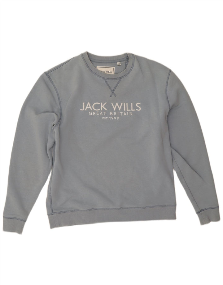 Jack Wills Herren-Sweatshirt mit Grafik, mittelblaue Baumwolle
