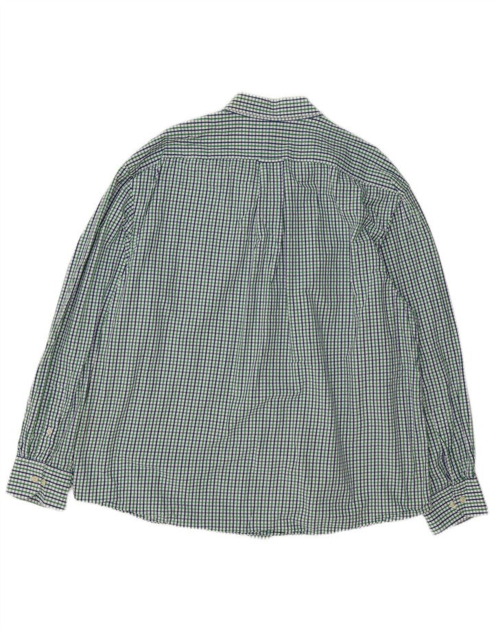 IZOD Herrenhemd 2XL, grüne Gingham-Baumwolle
