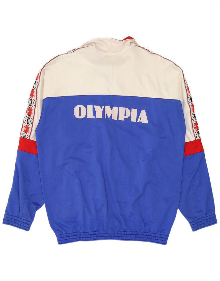 Errea Herren-Trainingsanzugoberteil mit Grafik, XL, blaues Colourblock-Nylon