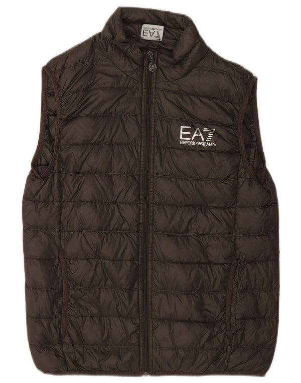 Emporio Armani Herren Wattierte Weste UK 40 Large Grün Polyamid