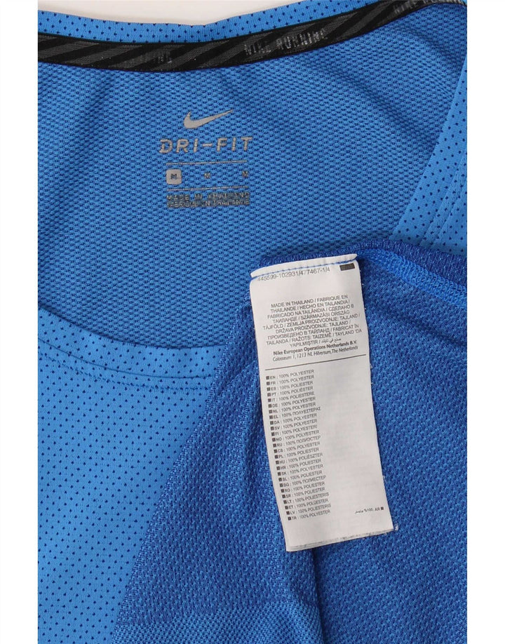Nike Damen Dri Fit T-Shirt Top UK 12 Mittelblaues Polyester