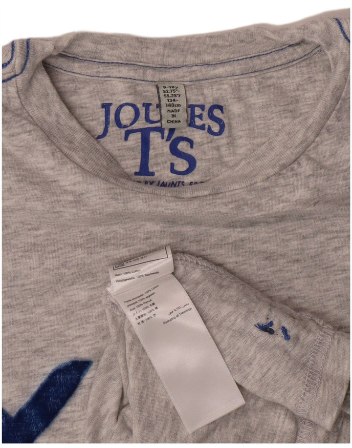 JOULES Boys Graphic T-Shirt Top 9-10 Years Grey Cotton
