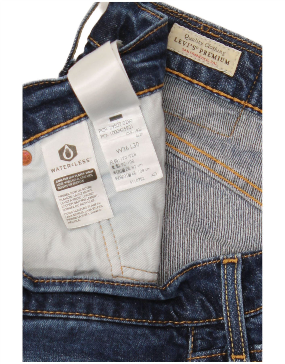 LEVI'S Herren Straight Jeans W36 L27 Blaue Baumwolle