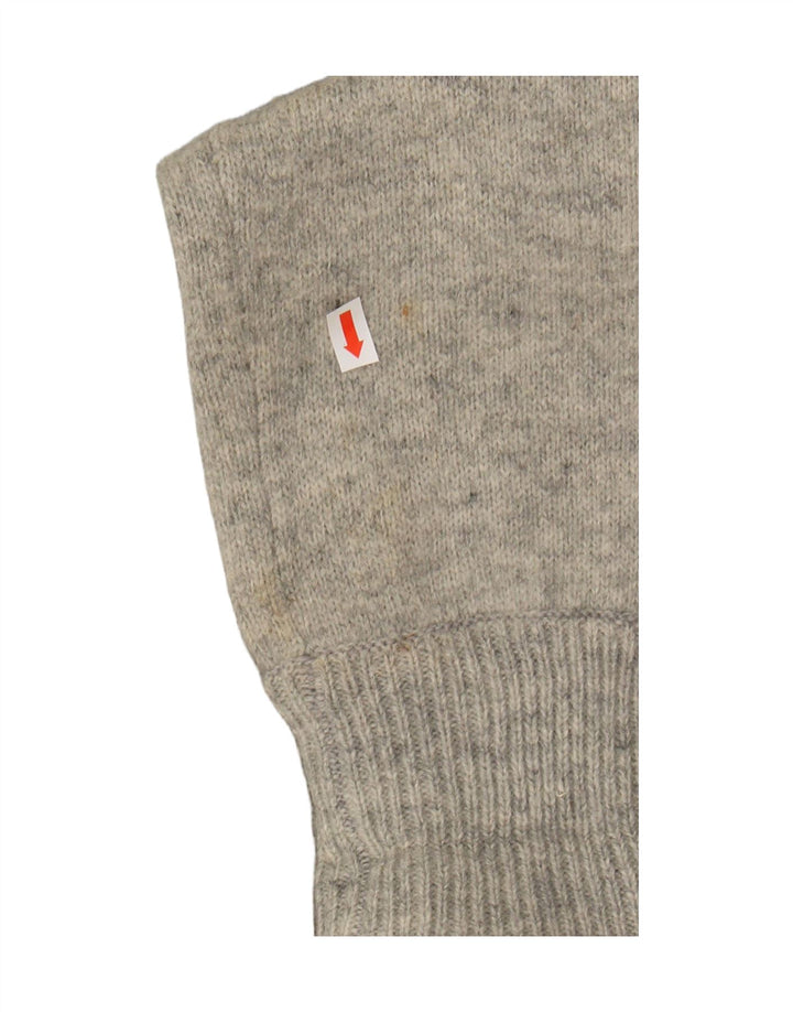 Woolrich Damen-Cardigan mit grafischem durchgehendem Reißverschluss, Gr. 10, kleine graue Wolle