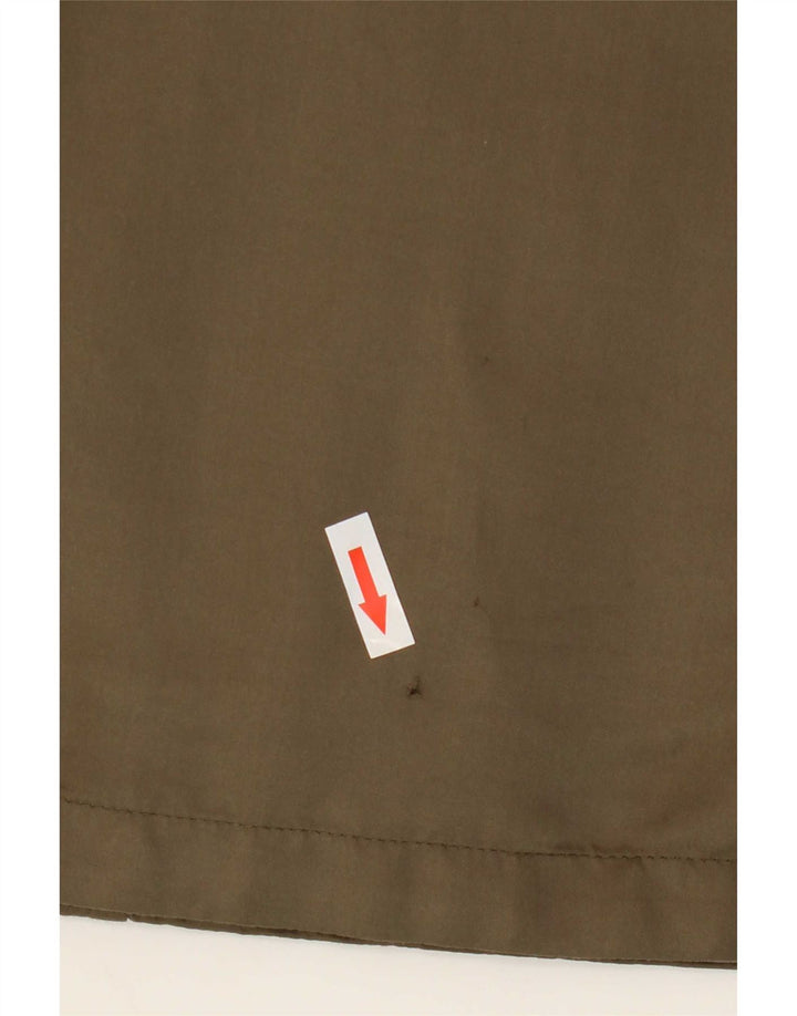 Vintage Damen Kapuzenmantel UK 14 Large Khaki Polyester