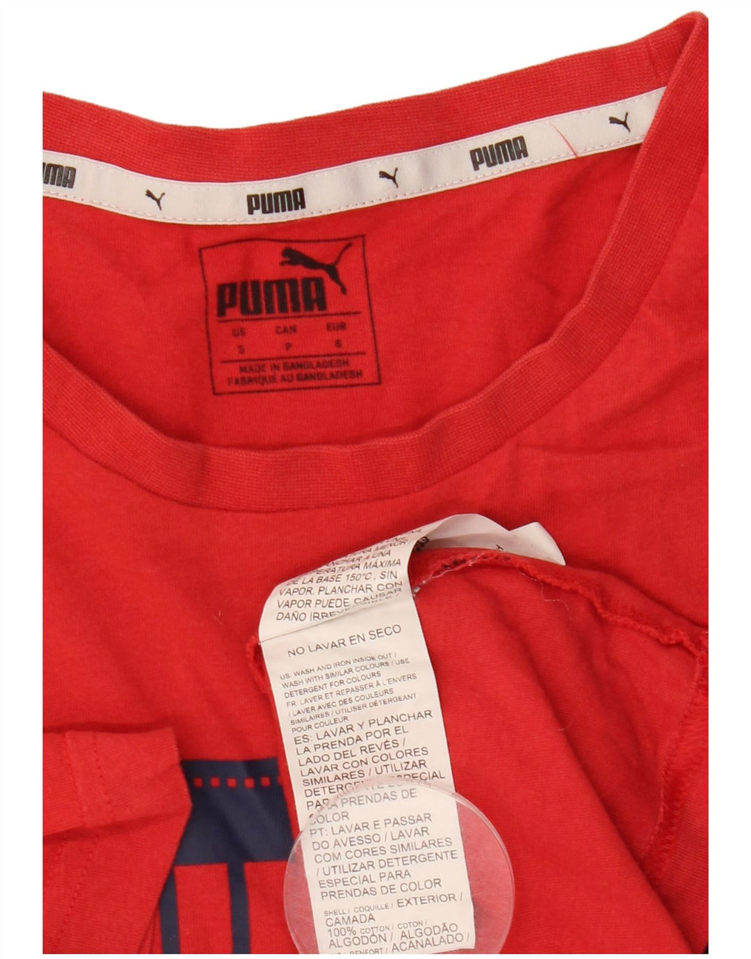Puma Herren Grafik T-Shirt Top Small Rot Baumwolle