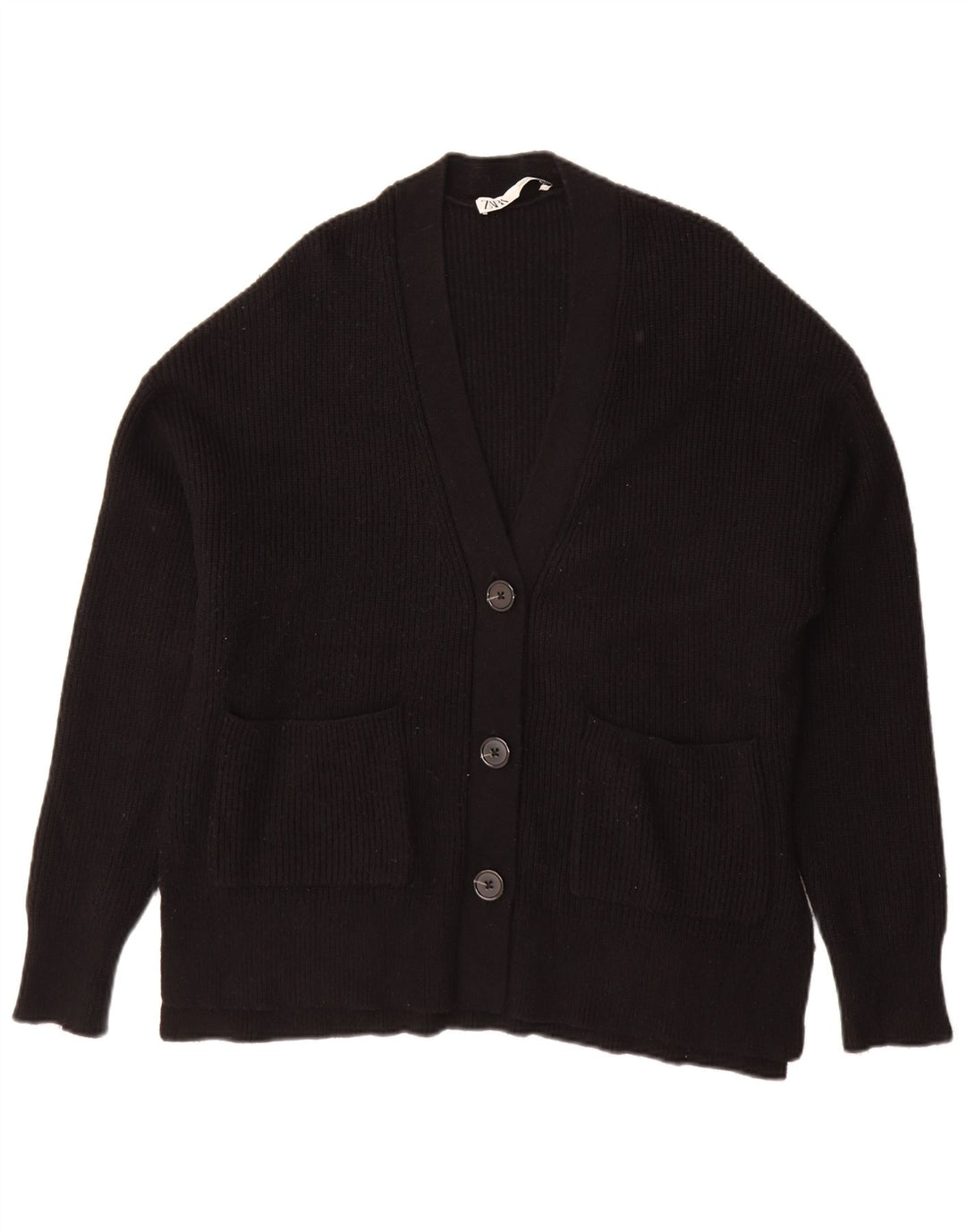 Zara Damen-Strickjacke in Übergröße, Gr. 10, Größe S, Schwarz