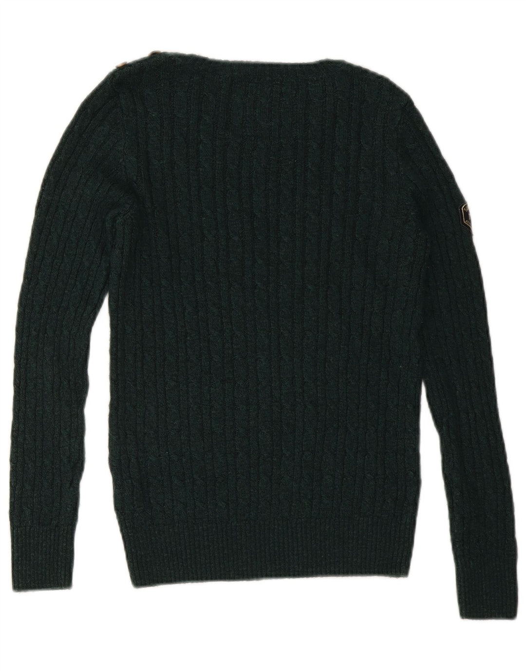 SUPERDRY Damen-Pullover mit U-Boot-Ausschnitt, Gr. 10, Small, Grün, Acryl