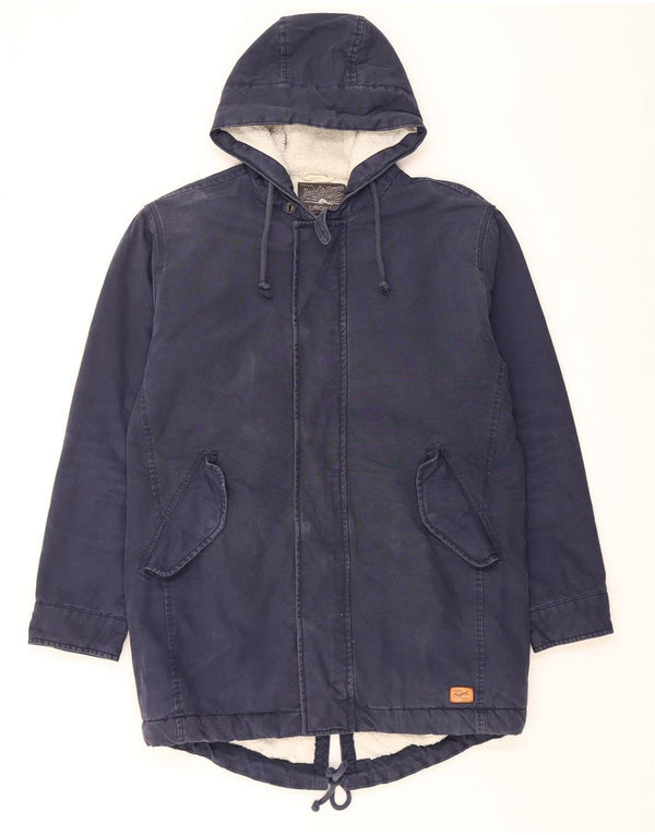 Jack & Jones Herren-Sherpa-Parka mit Kapuze, UK 42, XL, Marineblau, Baumwolle